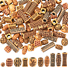 100Pcs 10 Styles Imitation Wood Acrylic Beads SACR-SC0001-52-1