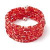 Glass Seed Beaded Multilayer Wrap Bangles for Women BJEW-JB10800-1