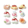 Strawberry Theme Opaque Resin Cabochons RESI-K043-28-1
