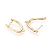 Brass Micro Pave Cubic Zirconia Hoop Earring Finding KK-N261-37G-2