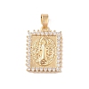 Brass Cubic Zirconia Pendants KK-Z050-01G-02-1