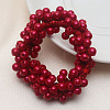 ABS Imitation Bead Wrapped Elastic Hair Accessories OHAR-PW0007-49G-1