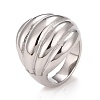 Non-Tarnish 304 Stainless Steel Textured Chunky Finger Ring RJEW-B040-04B-P-1