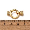 Brass Micro Pave Clear Cubic Zirconia Fold Over Clasps KK-Z121-30G-3