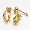 Brass Clip-on Earring Converters Findings X-KK-Q115-G-5