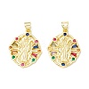 Rack Plating Brass Micro Pave Cubic Zirconia Pendants KK-E278-11G-1
