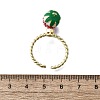 Brass Enamel Open Cuff Rings for Women RJEW-F179-08G-02-3