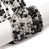 Natural Tourmalinated Quartz/Black Rutilated Quartz Beads Strands G-K305-21-C-01-2