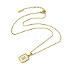 Ion Plating(IP) Rectangle with Initial Letter 304 Stainless Steel Pendant Necklace NJEW-R265-04G-B-3