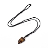 Natural Tiger Eye Sailor's Knot Pendant Necklace with Nylon Cord for Women NJEW-E091-02B-2