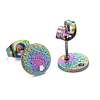 Ion Plating(IP) 304 Stainless Steel Stud Earring Findings STAS-Z021-A-01MC-2