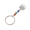 Natural Lapis Lazuli Green Aventurine Tiger Eye Red Jasper Lepidolite Howlite Red Aventurine & Alloy Keychain KEYC-JKC00813-04-4