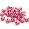 Printed Wood Beads WOOD-CJC0008-01G-1