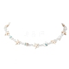 Starfish Synthetic Turquoise & Magnesite & Glass Seed Beaded Necklaces NJEW-JN05306-3