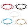 Brass Beaded Braided Bead Bracelets BJEW-JB12817-2