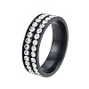 Crystal Rhinestone Double Line Finger Ring RJEW-N043-23E-1