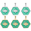 6Pcs 2 Colors Brass Pendants KK-BBC0021-45-7