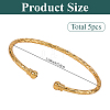 5Pcs Zinc Alloy Open Cuff Bangles BJEW-SC0001-70-2