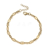 304 Stainless Steel Dapped Chains Bracelets for Women BJEW-D466-08B-G-2
