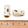 Brass Micro Pave Clear Cubic Zirconia Column European Beads KK-Z114-15G-B-4