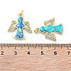 Brass Micro Pave Clear Cubic Zirconia Pendants KK-L213-007G-3