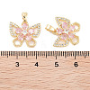 Brass Micro Pave Cubic Zirconia Pendants KK-C051-41G-3