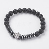 Synthetic Hematite Stretch Bracelets BJEW-I241-18A-1