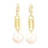 Paperclip with Round Brass Hoop Earrings EJEW-Z164-12G-4