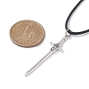 Alloy Sword Pendant Necklace with Waxed Cords X-NJEW-JN04473-5