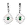 Rhombus 304 Stainless Steel Shell Dangle Earrings EJEW-L283-086P-1