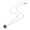 Gemstone Donut Pendant Necklace with 304 Stainless Steel Cable Chains for Women NJEW-JN03852-01-5