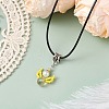 Glass Seed Beads & Glass Pearl Angel Pendant Necklaces NJEW-MZ00056-02-2