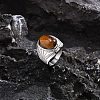 Oval Natural Tiger Eye Finger Rings PW-WG14D78-01-1