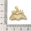 Rack Plating Brass Micro Pave Cubic Zirconia Pendants KK-D088-01G-4