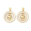 Brass Micro Pave Cubic Zirconia Pendants KK-U070-02D-G-1