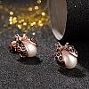 Beetle Real 18K Rose Gold Plated Fashion Eco-Friendly Alloy Stud Earrings EJEW-AA00106-RG-3