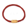 304 Stainless Steel with Polyester Metallic Cord Bracelets for Women BJEW-Z145-01G-30-4
