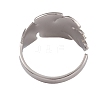 Non-Tarnish 304 Stainless Steel Monstera Leaf Open Cuff Rings for Women RJEW-G285-68P-3