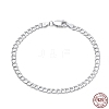 Rhodium Plated 925 Sterling Silver Curb Chain Bracelets BJEW-I314-007B-P-2
