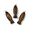 Natural Tiger Eye Carved Pendants G-G314-01G-02-1