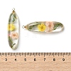 Inner Dried Flower Transparent Resin Pendants RESI-A043-01B-3