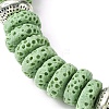 Dyed Natural Lava Rock Flat Round Beaded Stretch Bracelets for Women BJEW-JB09716-4