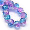 Baking Painted Transparent Crackle Glass Round Bead Strands DGLA-Q018-4mm-64-2