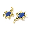 Dyed Natural Lapis Lazuli & Brass Pendants KK-F887-01G-16-2