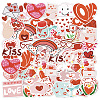 50Pcs Valentine's Day Heart PVC Adhesive Waterproof Stickers Self-Adhesive Stickers PW-WG44208-01-2