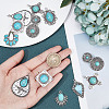 SUNNYCLUE 16Pcs 8 Styles Synthetic Turquoise Pendants FIND-SC0003-47-3