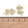 Brass Micro Pave Clear Cubic Zirconia Connector Charms for Jewelry Making CU-CBAAA59-01G-01-3