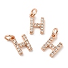 Brass Micro Pave Grade AAA Cubic Zirconia Charms ZIRC-P067-11RG-H-NR-1