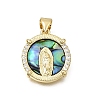 Brass Micro Pave Clear Cubic Zirconia Pendants CU-CBAF50C-01C-G03-1