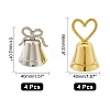 CHGCRAFT 8Pcs 2 Styles Heart/Bowknot & Bell Alloy Memo Clip AJEW-CA0001-94-2